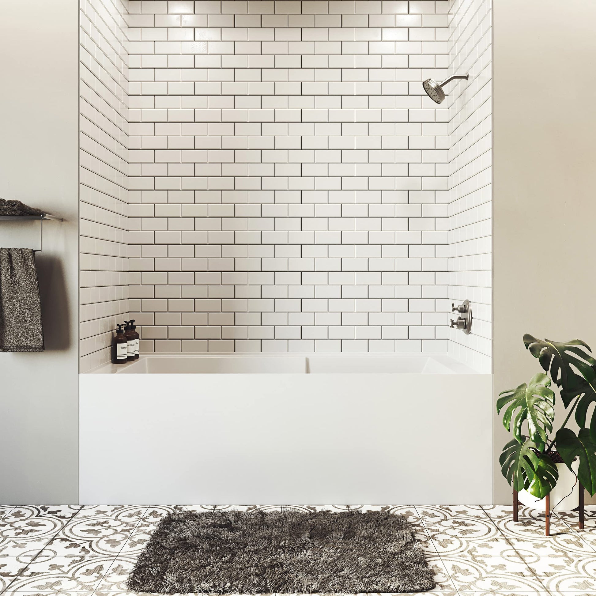 Light Gray Lausanne 72" x 36" Left-Hand Drain Alcove Bathtub with Apron
