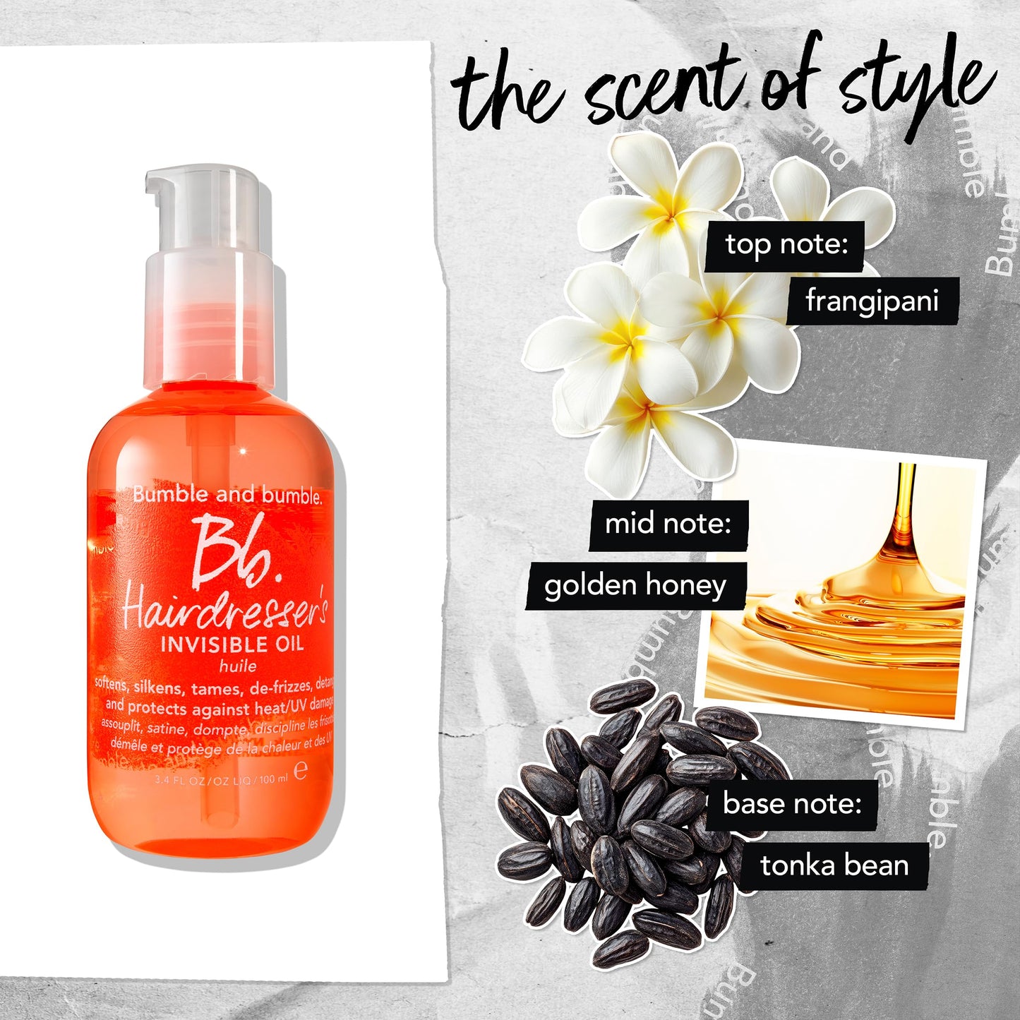 White Smoke Bumble and bumble. Hairdresser's Invisible Oil Frizz-Reducing Hair Oil | Heat Protection, Frizz Control + Shine | Curly, Wavy, Straight | With Grapeseed, Coconut + Argan Oils, 3.4 Fl Oz