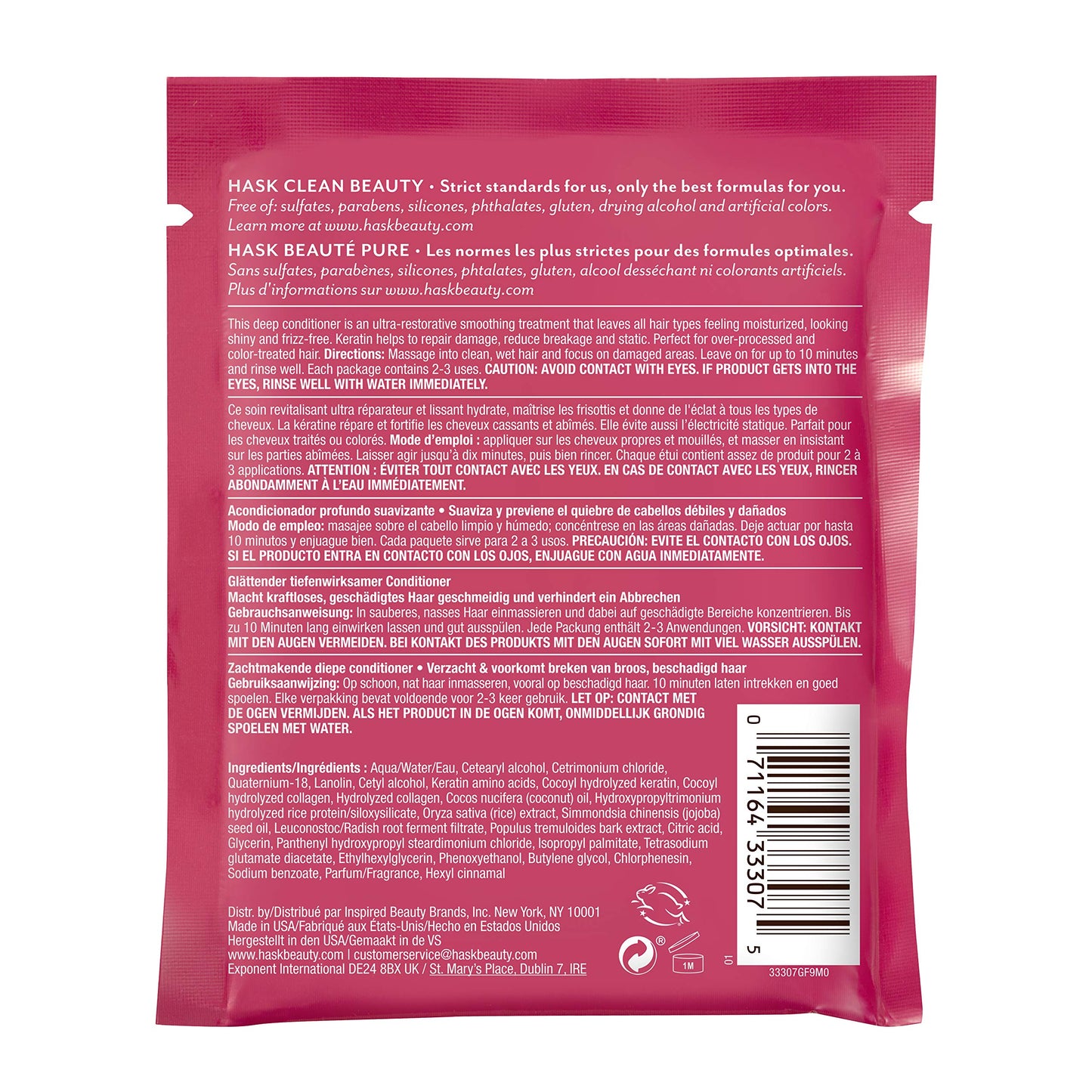 Pale Violet Red Hask Keratin Protein Deep Conditioning Hair Treatment 1.75 oz (Pack of 6)