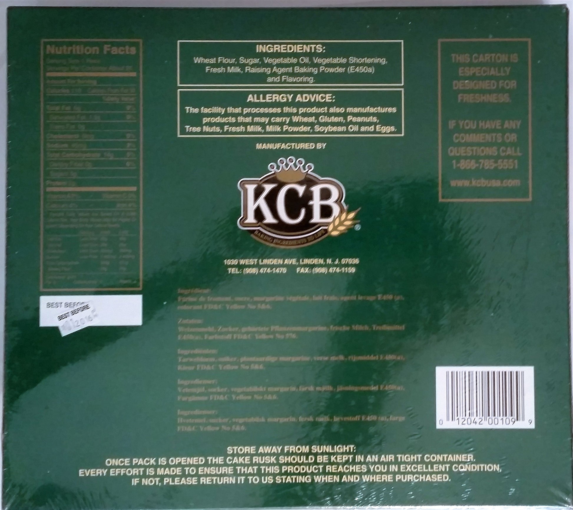 Dark Slate Gray KCB Cake Rusk Suitable for Vegetarians 25 oz
