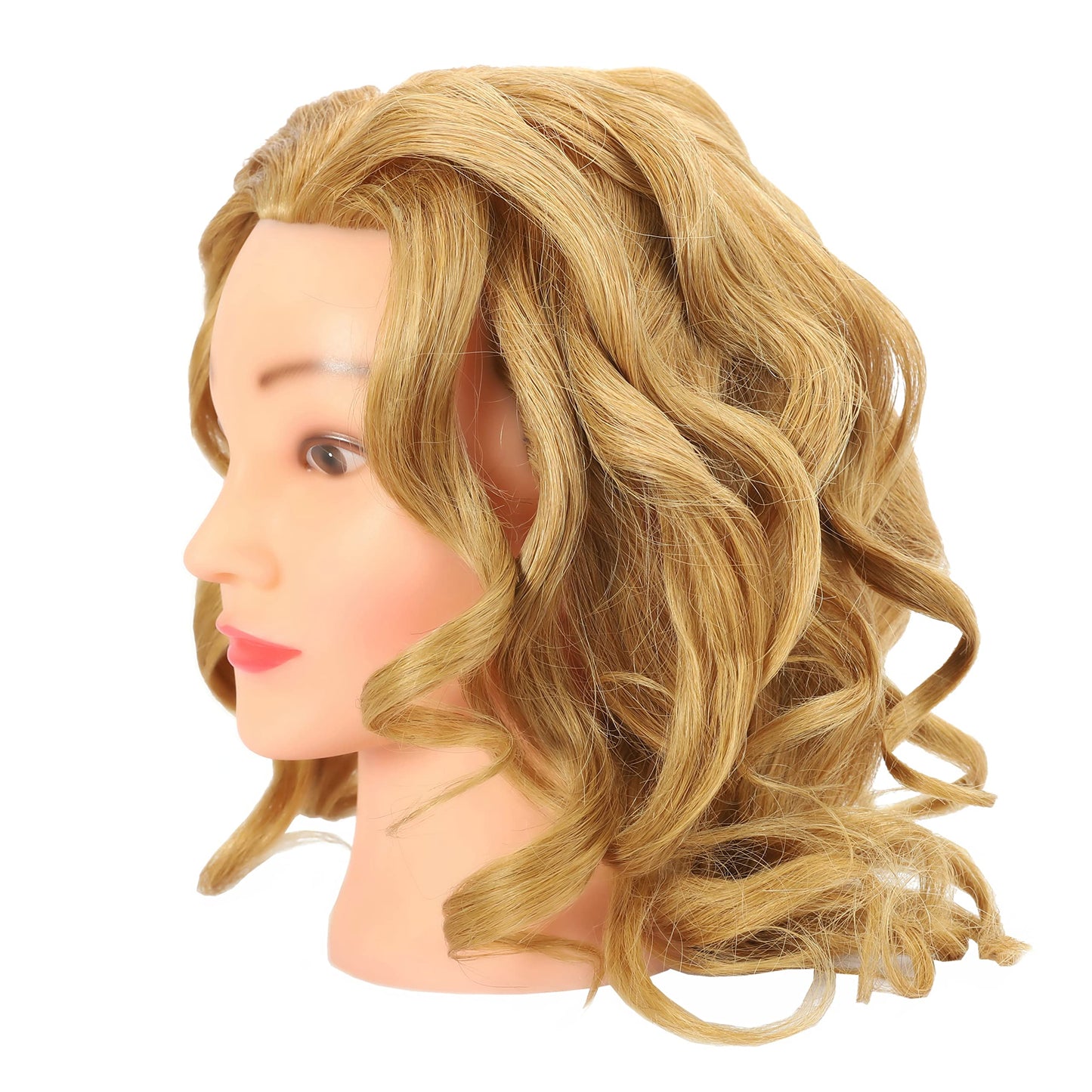 White Smoke FUTAI Mannequin Head 100% Real Human Hair Manikin Doll Style Head for Bleaching Dyeing Curling Cutting Braiding Styling Updos Practice Cosmetology Training Display with Stand