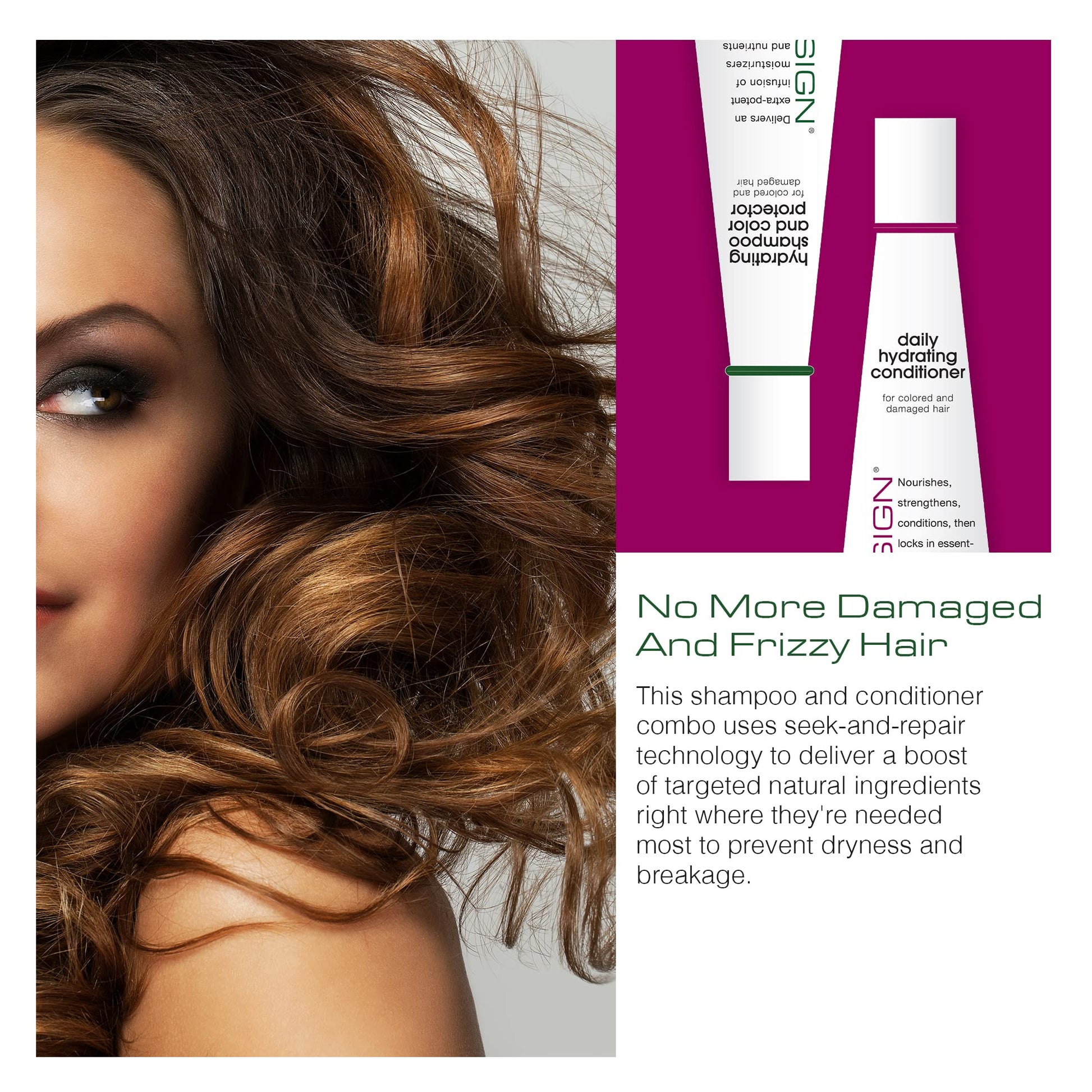 White Smoke TRI Design Hydrating Shampoo & Conditioner Set - Sulfate Free Shampoo & Conditioner for Dry & Damaged Hair - Protect, Repair, and Moisturize Curly, Straight, Wavy, and Color-Treated Hair - 10.5 Ounce