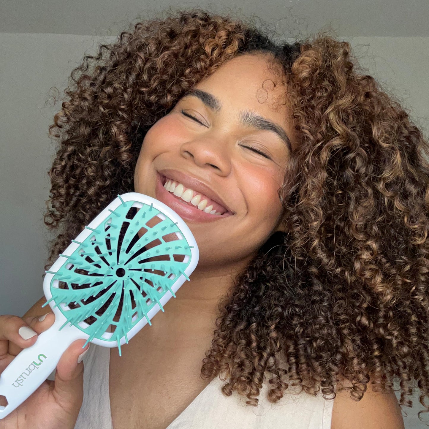 Dark Slate Gray FHI Heat UNbrush Plus — Curly Hair Brush for Gentle & Effective Detangling on Wet or Dry Fragile Hair Types — Detangler Brush w/ 84 UltraFlex Bristles, Ultra-light, Vented, Anti Static Hairbrush
