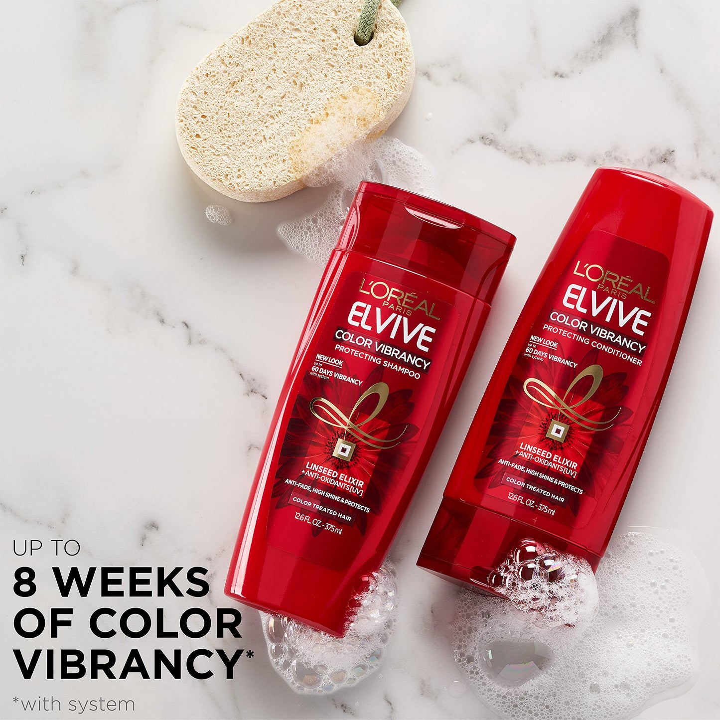 Light Gray L'Oreal Paris Elvive Color Vibrancy Protecting Shampoo and Conditioner Set for Color Treated Hair, 28 Fl Oz (Set of 2)