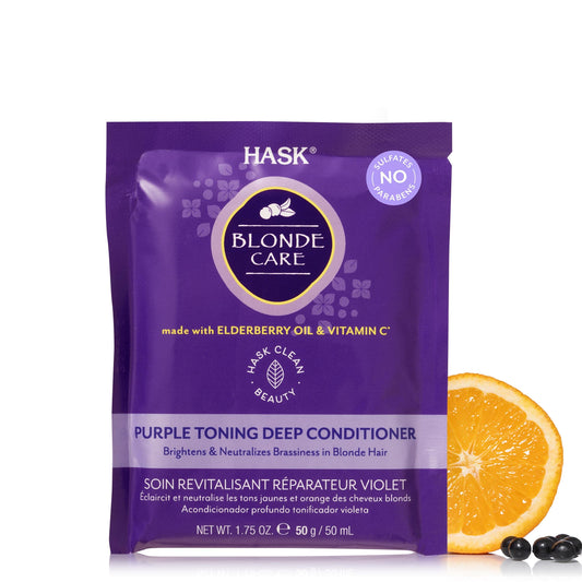 White Smoke HASK BLONDE CARE Deep Conditioner Treatments for all hair types color safe gluten free sulfate paraben - Pack of