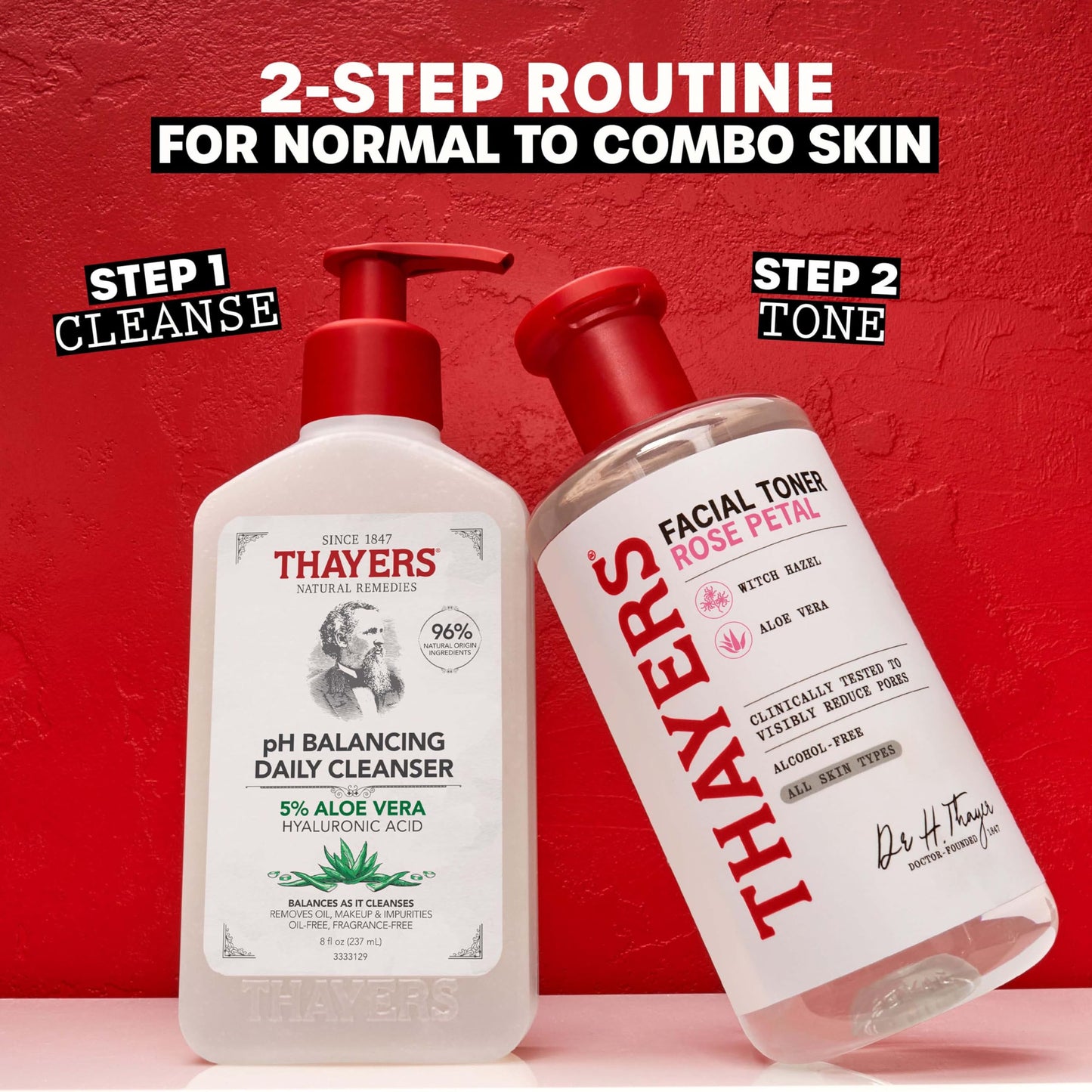 Firebrick Thayers Facial Toner, Witch Hazel with Aloe Vera, Rose Petal, 12 Fl Oz