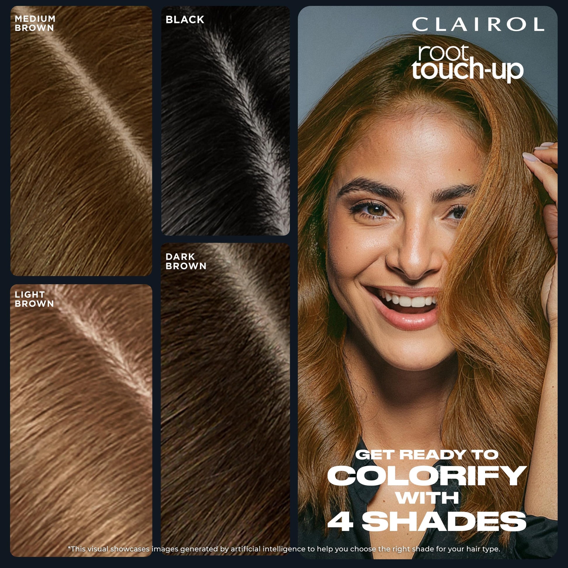 Black Clairol Root Touch-Up Temporary Concealing Powder, Light Brown Hair Color | Ammonia Free | Instantly Cover Roots + Define Eyebrows | On-the-Go Compact with Mirror and Application Brush | Pack of 1