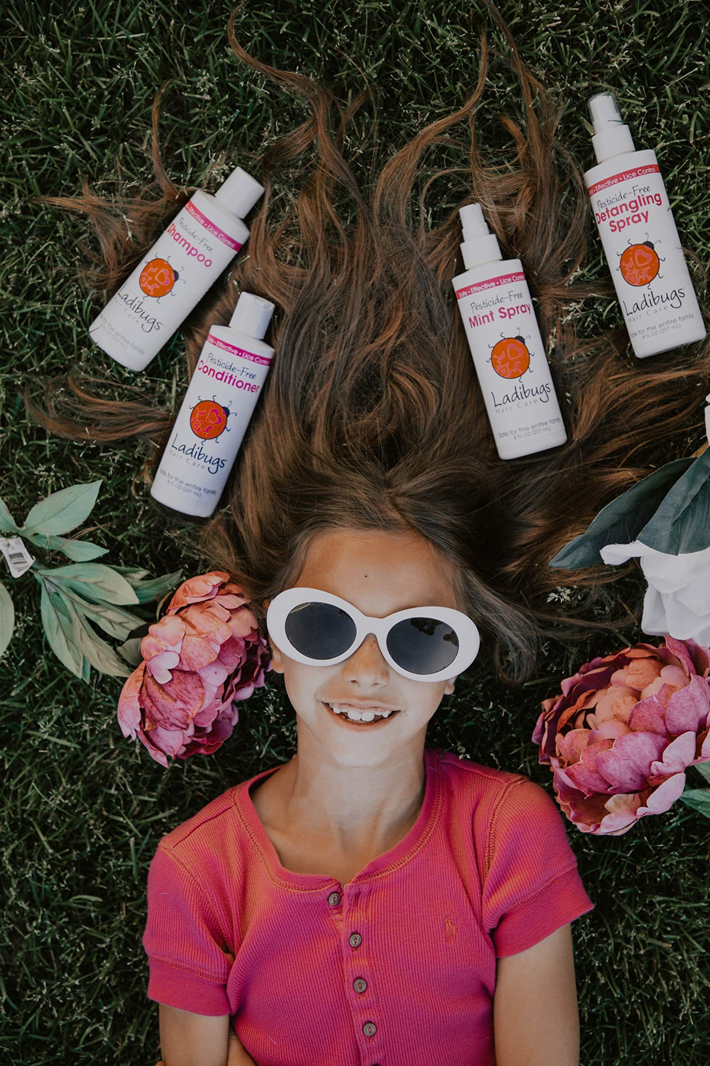 Black LADIBUGS Detangler Spray 8oz | Best Kids Hair Detangling | Leave-in Conditioner & Head Lice Deterrent | Natural, Sulfate-free, Made in the USA