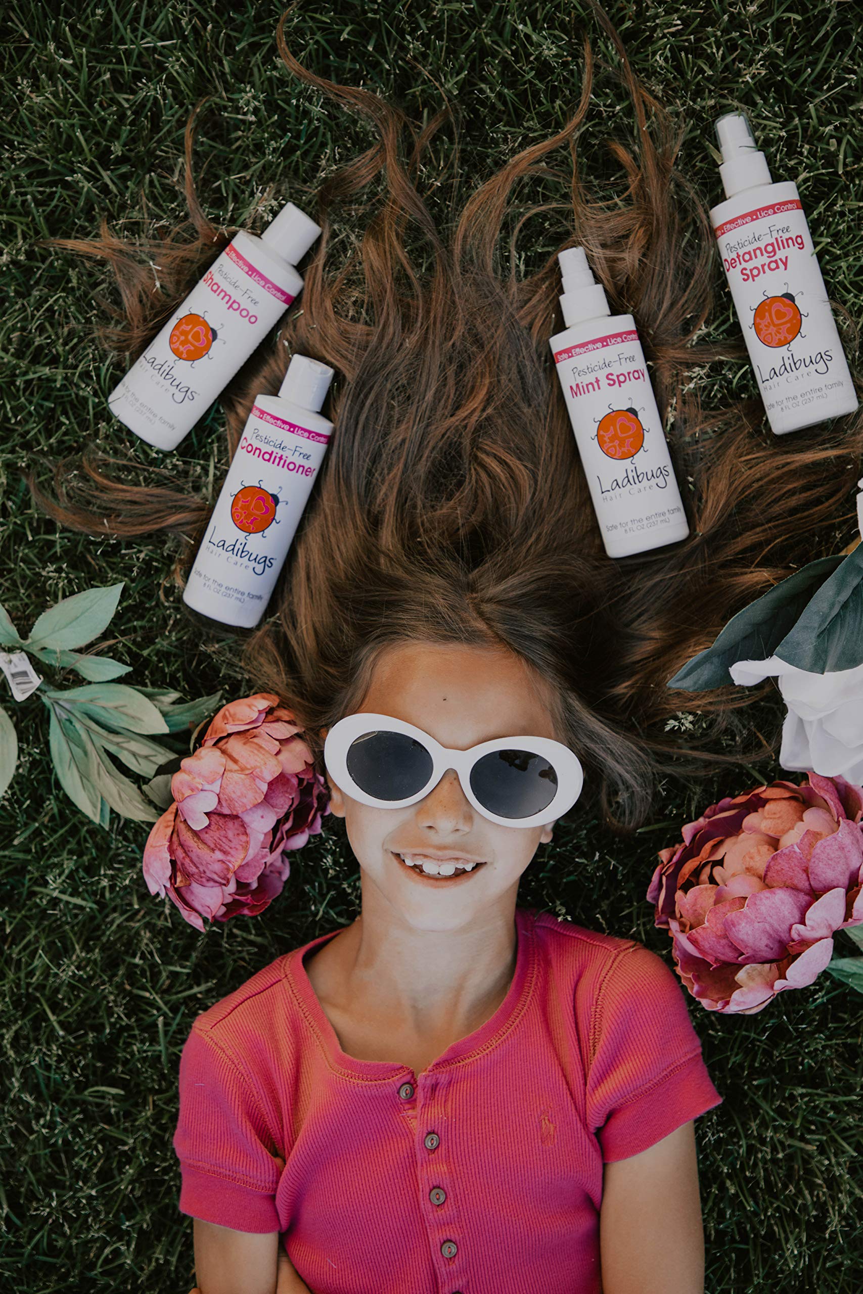 Black LADIBUGS Detangler Spray 8oz | Best Kids Hair Detangling | Leave-in Conditioner & Head Lice Deterrent | Natural, Sulfate-free, Made in the USA