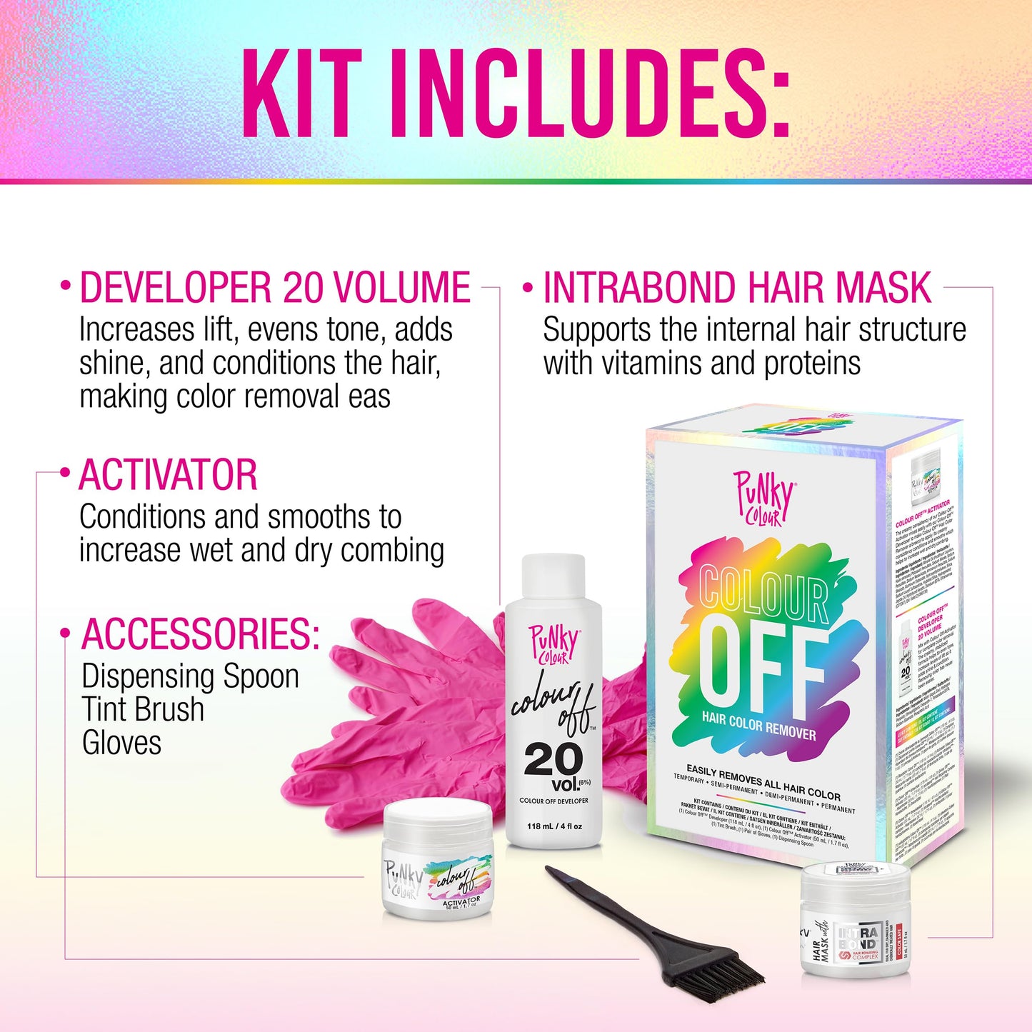 White Smoke Punky Colour Off Hair Color Remover – Hair Dye Remover, Easily Removes Temporary, Permanent & Semi Permanent Dye, Ammonia Free, Bleach Kit