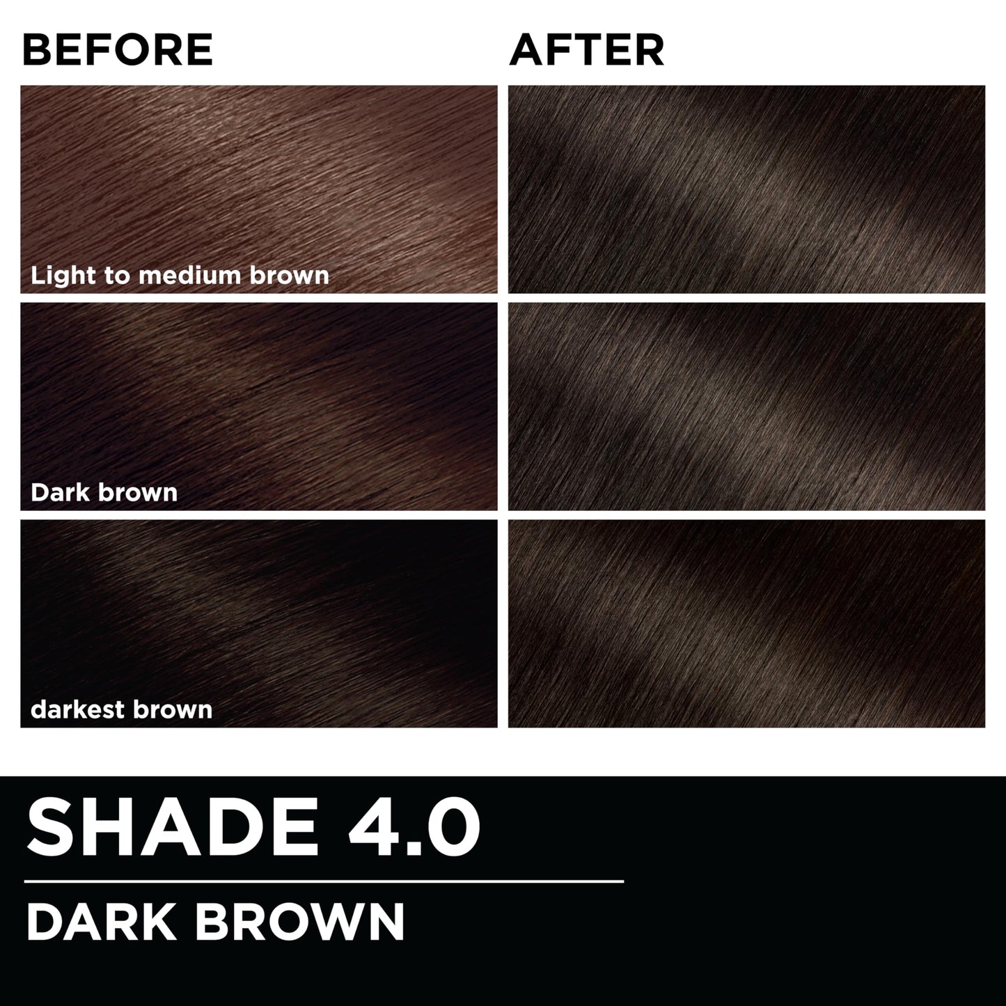 Black Garnier Olia Hair Color, Ammonia-Free Permanent Hair Dye, Oil-Powered Formula for 100% Gray Coverage and 3x Shinier Hair, Vegan & Cruelty Free, 4.0 Dark Brown, 2 Count