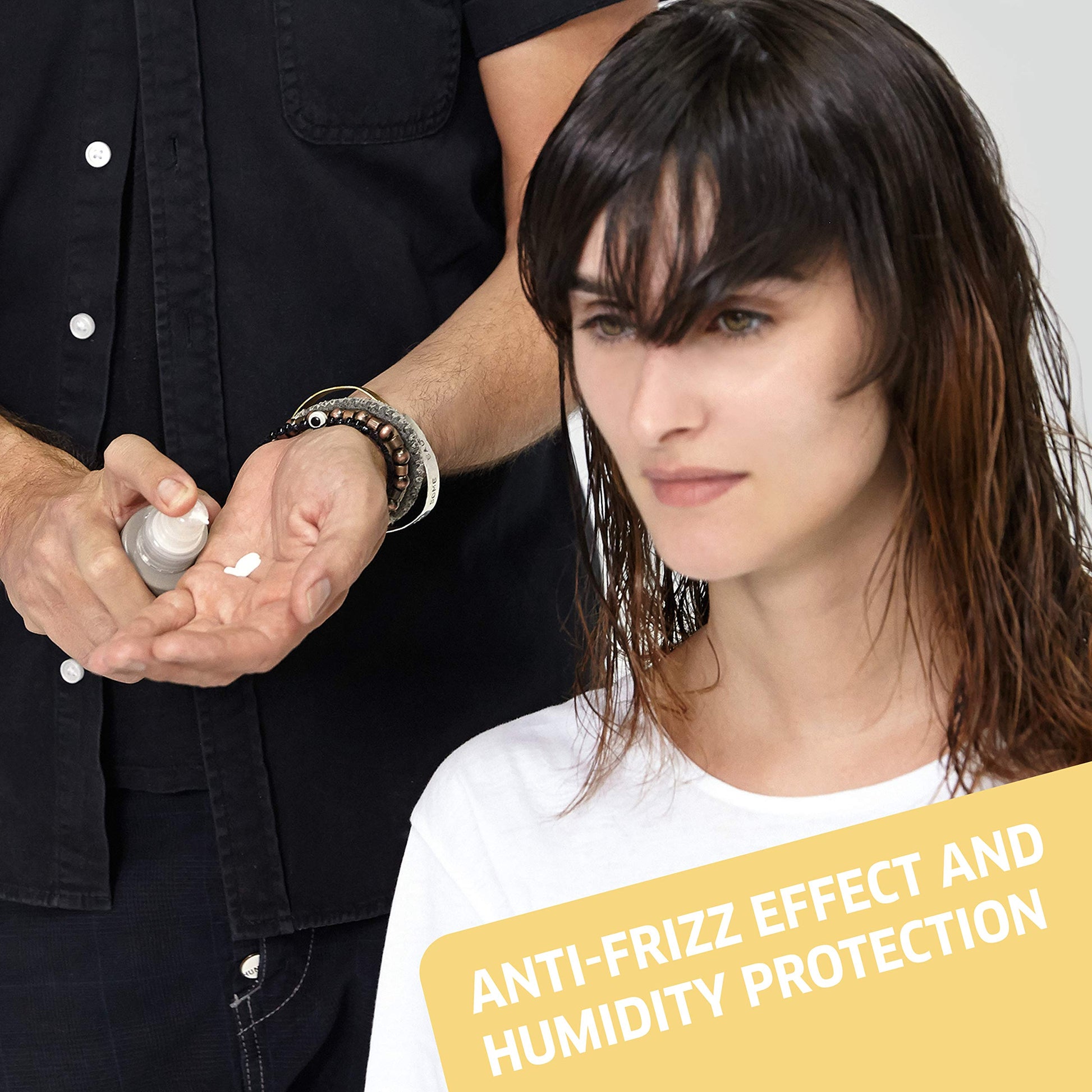Black Wella Professionals EIMI Just Brilliant | Shine Pomade | Smooth, Shiny Hair Styling Results | Anti-Frizz & Humidity Resistant | Light Hold Molding Paste | 2.5 Oz