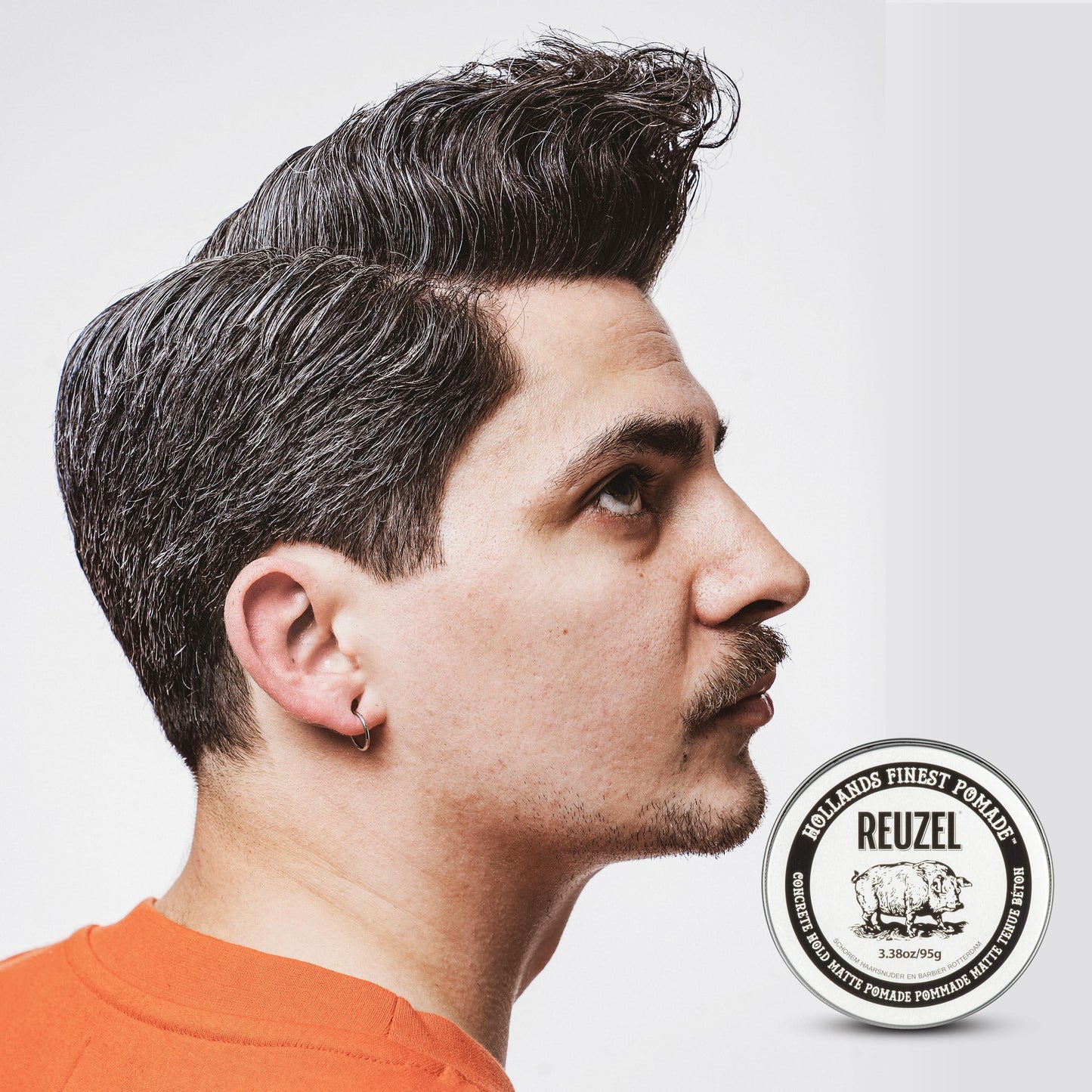 Lavender REUZEL Concrete Matte Pomade, Strong All Day Hold, Water Soluble Styling, Matte Finish and Flake Free, Easy To Wash Out, For All Hair Types