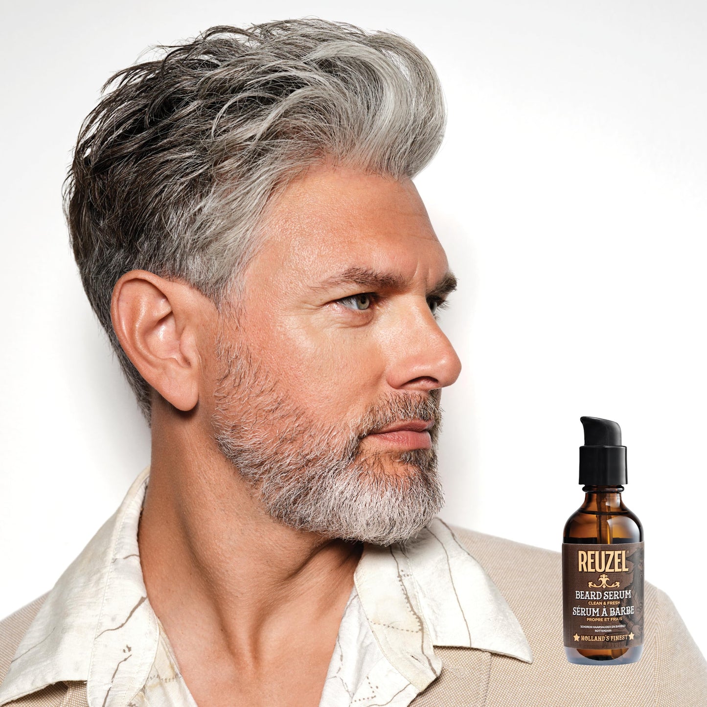 White Smoke REUZEL Clean & Fresh Beard Serum, Hydrating, Non-Comedogenic, Natural, Non-Greasy Finish, Light Citrus Mint Scent, For All Skin Types, 2 oz