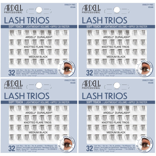 Light Gray Ardell False Eyelashes Soft Touch Trios Individuals Medium Black 4 Pack