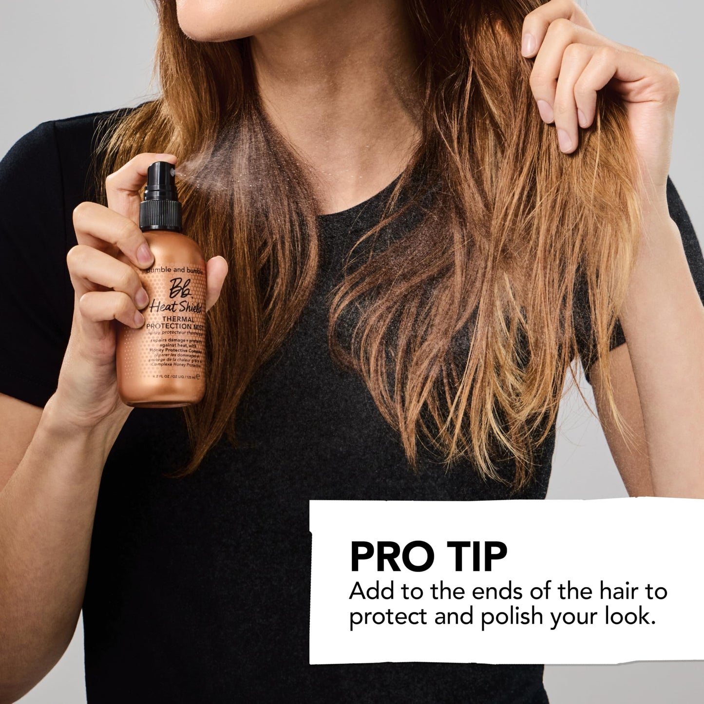 Black Bumble and bumble. Heat Shield Thermal Protection Hair Mist | Frizz Control, Damage Repair, Heat Protection, Prevents Breakage, Color Safe | For Curly, Wavy, Straight Hair | Mini Travel Size, 2 Fl Oz