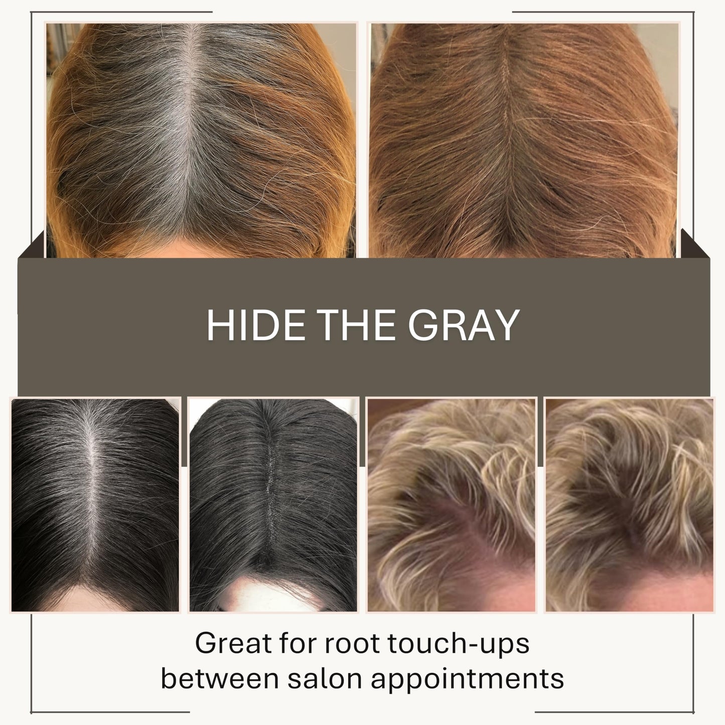 Dark Olive Green Joan Rivers Great Hair Day Root Touch Up Powder and Hair Color Stick - Root Cover Up Hair Powder and Root Touch Up Stick for Thicker, Fuller Looking Hair (Brunette)