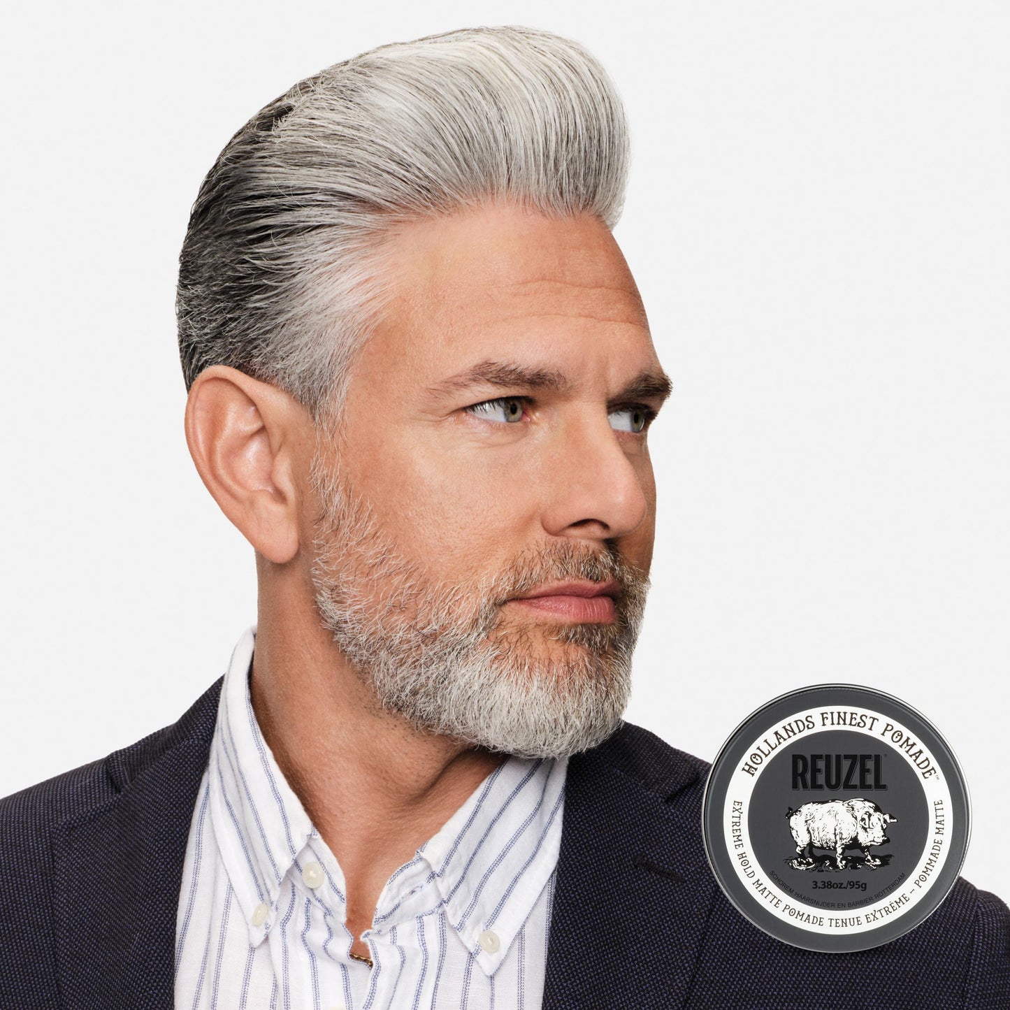 White Smoke REUZEL Extreme Hold Matte Pomade, Strongest All Day Hold, Water Soluble Styling, Matte Finish & Flake Free, Easy To Wash Out, For All Hair Types