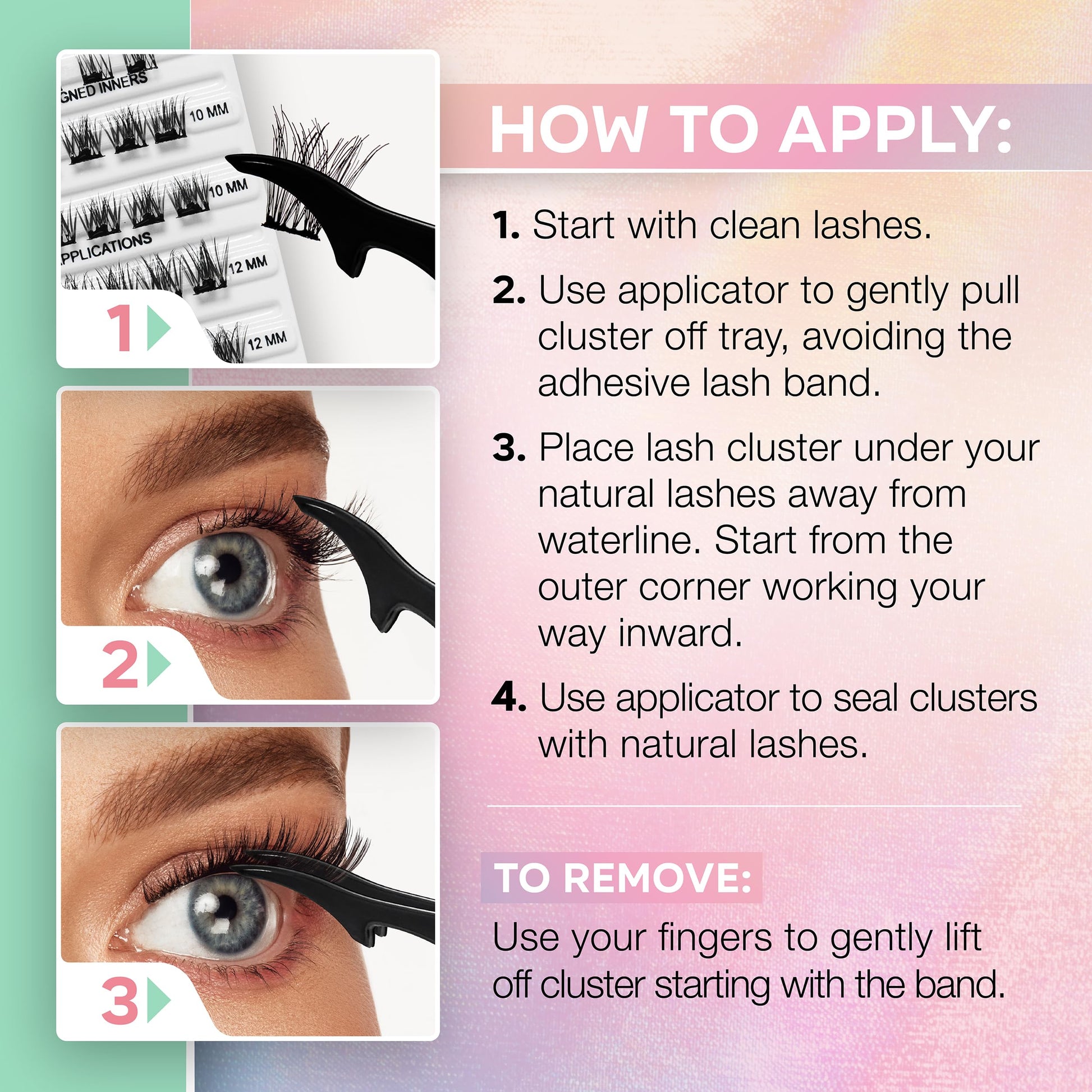 Misty Rose Ardell Naked Press On Lashes Underlash Extensions – Tapered Fibers, Pre-Glued Lash Clusters, Self Adhesive Eyelashes, No Glue Needed Eyelash Clusters, DIY Lash Extension Kit, 1 Pack