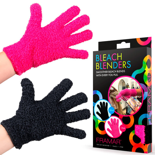 White Smoke FRAMAR Bleach Blender Microfiber Gloves For Hair Dye – Hair Color Gloves, Microfiber Mitt For Cleaning, Hairstylist Essentials, Hair Salon Supplies, Extra Absorbent On Bleach – 2 Pack
