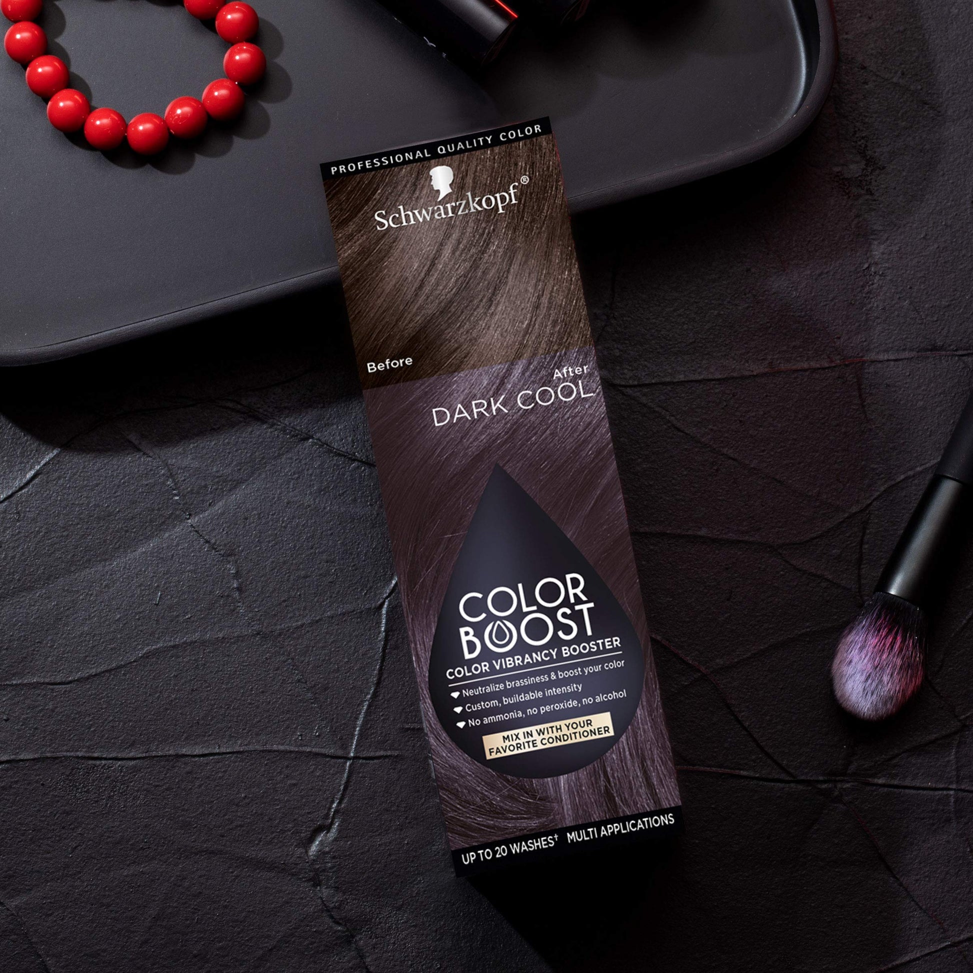 Black Schwarzkopf Color Boost Color Vibrancy Booster, Dark Cool