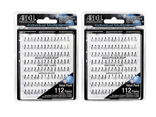 Gray 2 Set of 112 Ardell Multipack Individual Lashes, Knot-Free Medium bundled by Maven Gifts