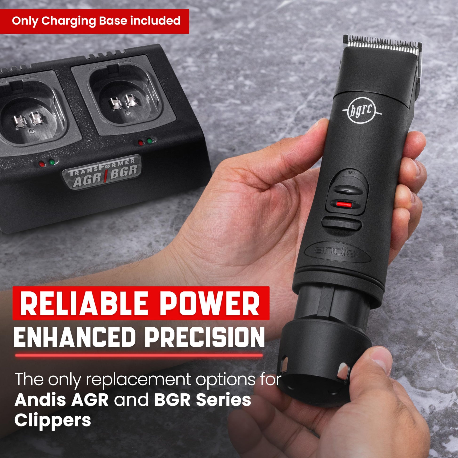 Dark Slate Gray Artisan Power Dual Battery Charger for Andis PowerGroom | Best for AGR and BGR Series Clippers | Durable Connectors, LEDs Status and a Powerful DC Power Supply | Charges 2 Batteries at Once