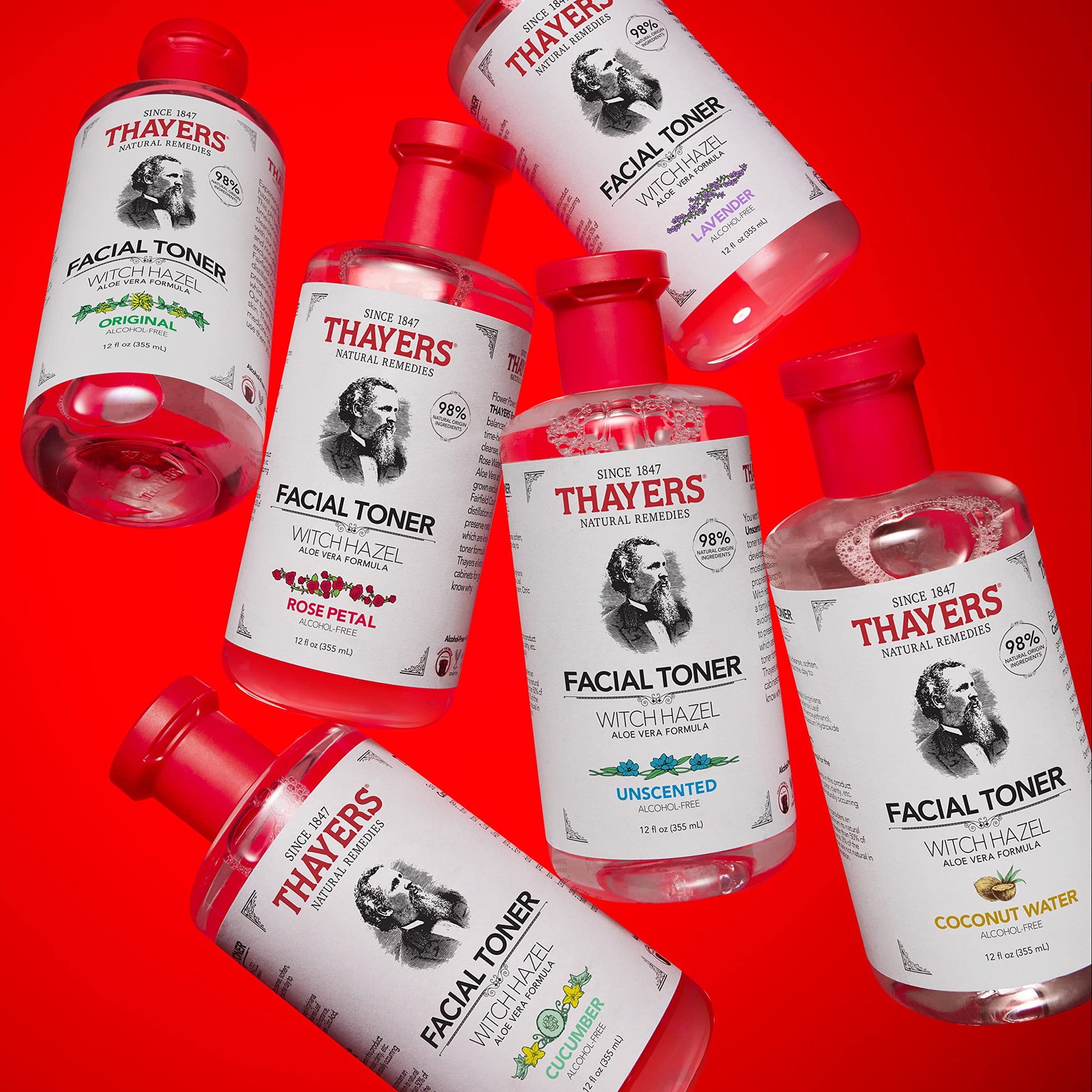 Red Thayers Facial Toner, Witch Hazel with Aloe Vera, Rose Petal, 12 Fl Oz (Pack of 2)