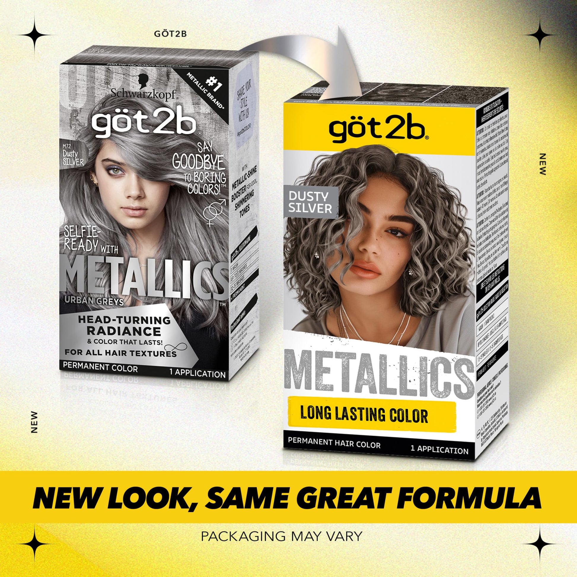 Seashell Got2b Metallics Permanent Hair Color, M72 Dusty Silver