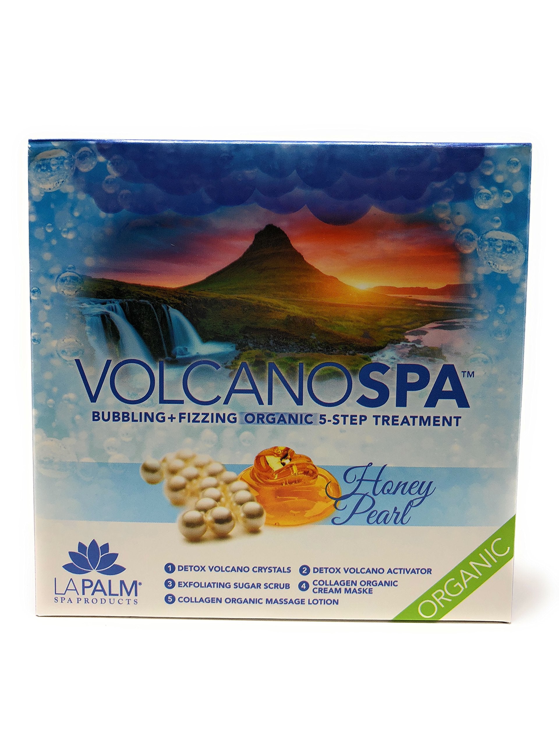 Midnight Blue La Palm Volcano Spa Bubbling + Fizzing Organic 5-Step Treatment – Honey Pearl (4 packs)
