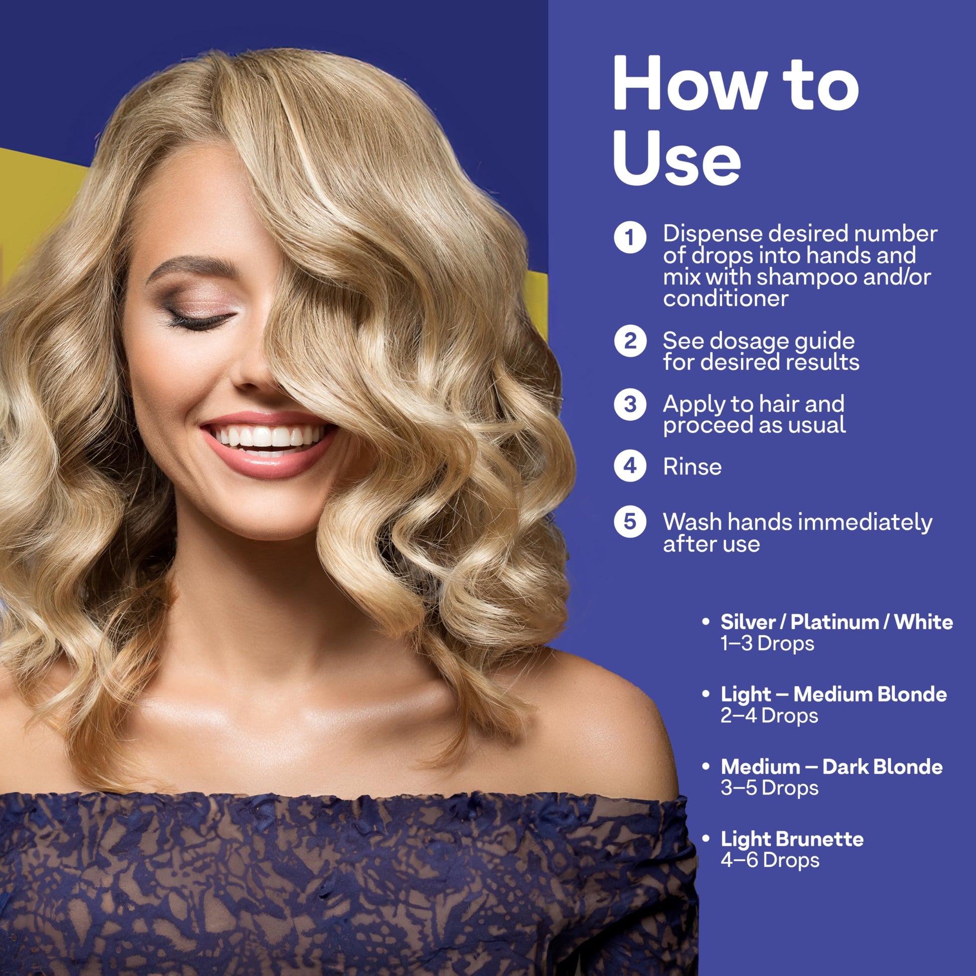 Dark Slate Blue Colorproof Toning Drops 1 Fl. Oz. Toner for Blonde Hair w/Citrus, Jasmine & Coconut Milk Scent, Highly-Pigmented, Instant Hair Toner