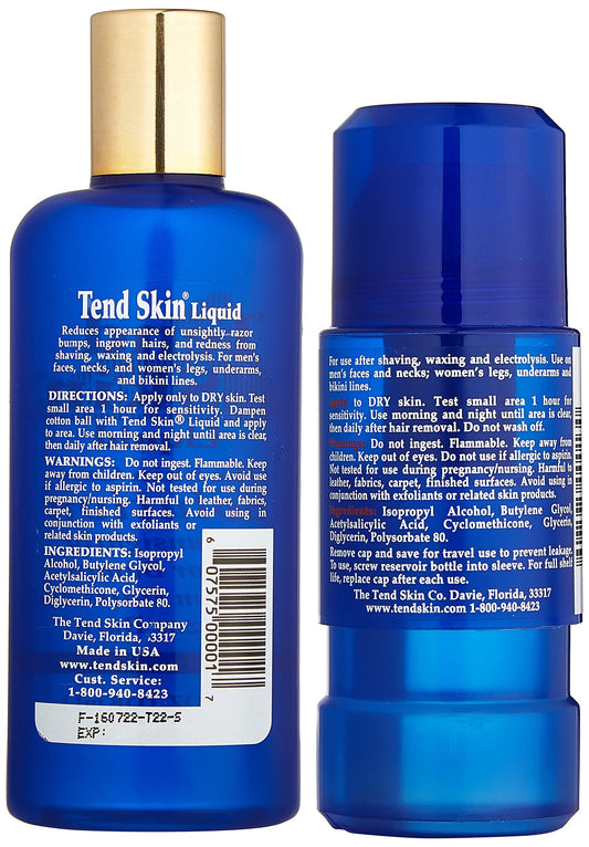 White Smoke Tend Skin Razor Burn and Ingrown Hair Kit-Tend skin 4ounce + Roll on 2.5 ounce