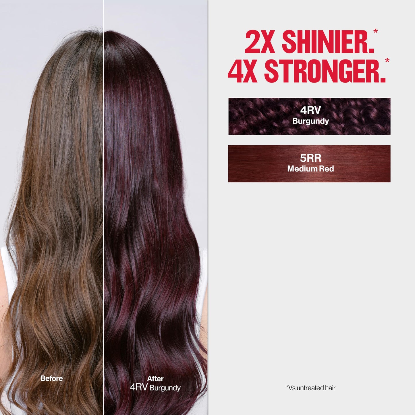 Lavender Revlon ColorSilk Tone + Gloss + Care Demi Permanent Hair Color, Dye Kit with Leave-In Scalp and Haircare Serum, 2x Shinier, 4x Stronger, 5RR Medium Red, 4.5 fl oz