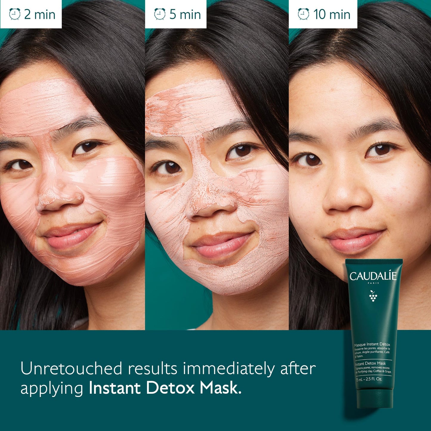 Dark Slate Gray Caudalie Instant Detox Mask, Pore Minimizing Face Mask - 75 mL