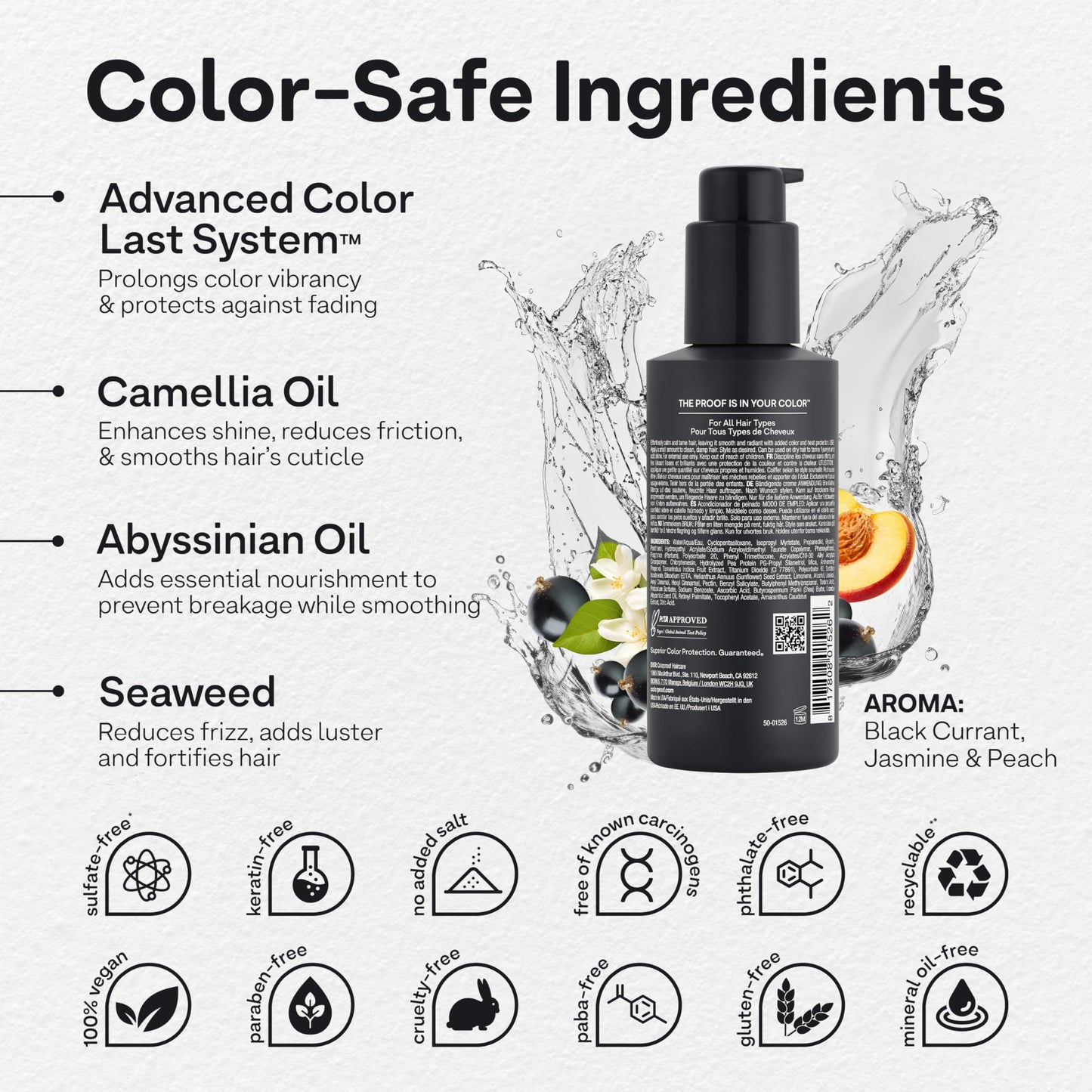Lavender Colorproof Radically Smooth Taming Crème 5.4 Fl. Oz Smoothing Hair Cream with Black Currant, Jasmine & Peach Scent, Color Preserving and Humidity-Resistant Styling Cream