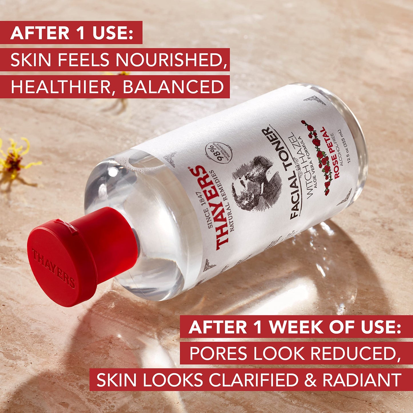 Gray Thayers Alcohol-Free Witch Hazel Facial Toner Value Multipack 2 Rose 2 Unscented (Pack of 4)