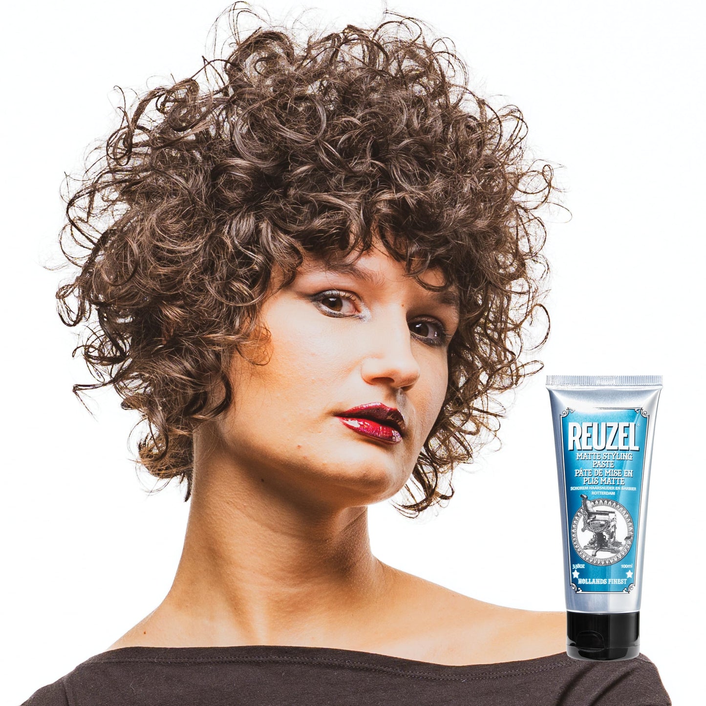 White Smoke REUZEL Matte Styling Paste, Weightless, Pliable Medium All Day Hold, Adds Fullness and Texture, Matte Finish, Subtle Sugary Rum Scent, For All Hair Types, 3.38 oz
