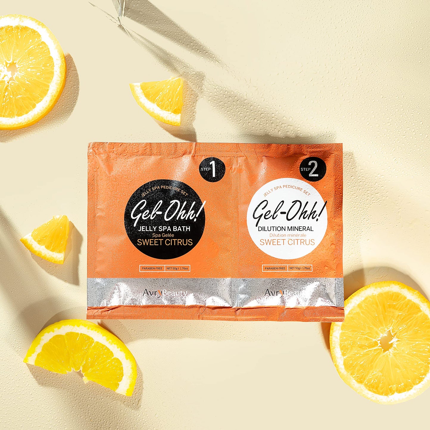Bisque AvryBeauty Gel-Ohh Jelly Spa Bath 3 pack, Citrus Fresh, Citrus Scented, Vitamin C , Jelly Pedicure, Salon Services, Pedicure, Salon Pedi, Relaxation, Heat & Aroma Therapy, Foot Care