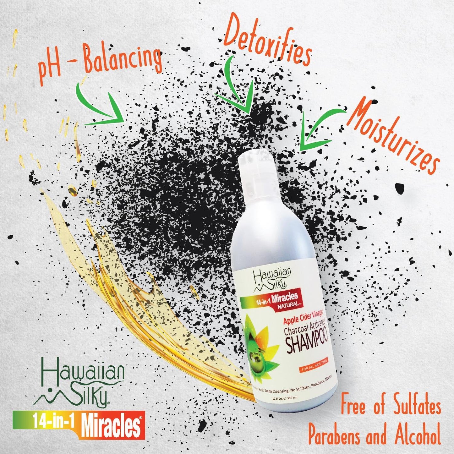 Lavender Hawaiian Silky Hawaiian silky 14-in-1 miracles charcoal activated shampoo 12 fluid ounce, White, 12 Fl Ounce