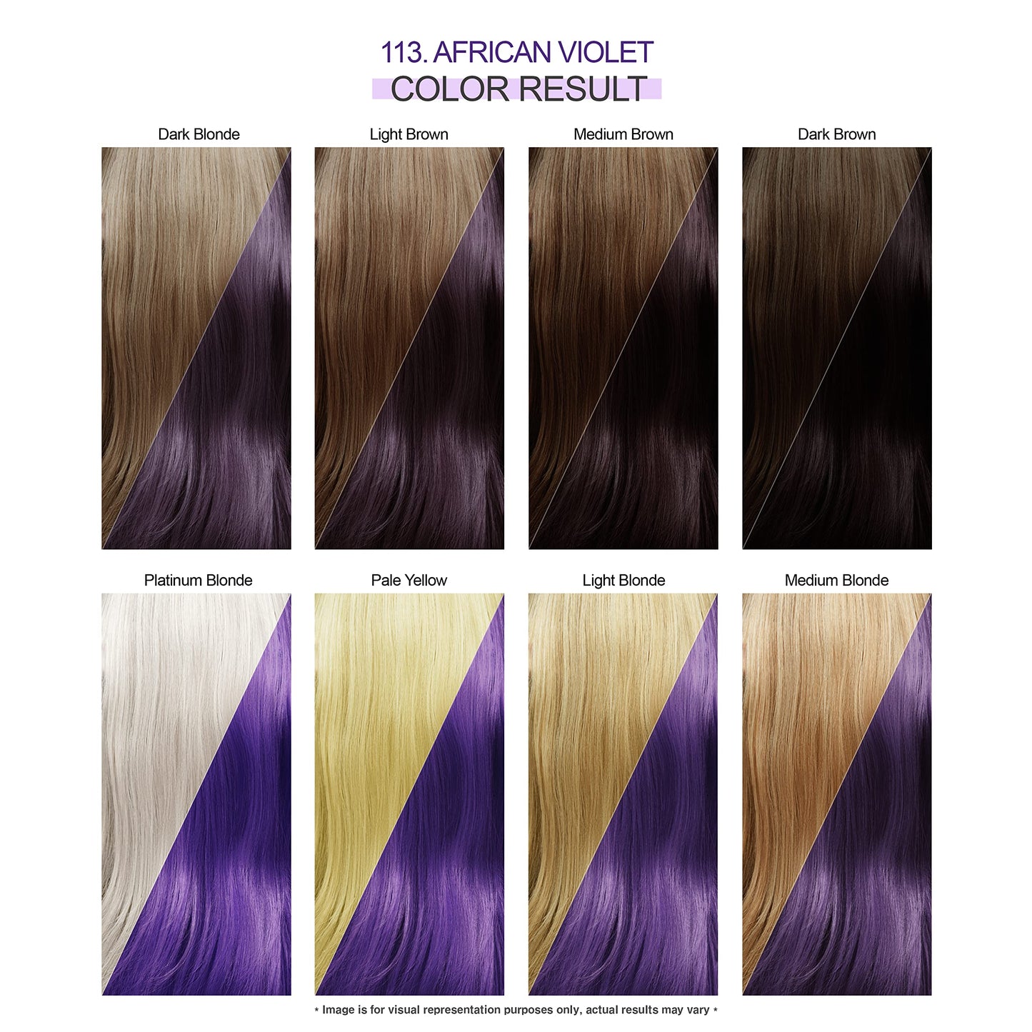 White Smoke Adore Semi Permanent Hair Color - Vegan and Cruelty-Free Hair Dye - 4 Fl Oz - 113 African Violet (Pack of 3)