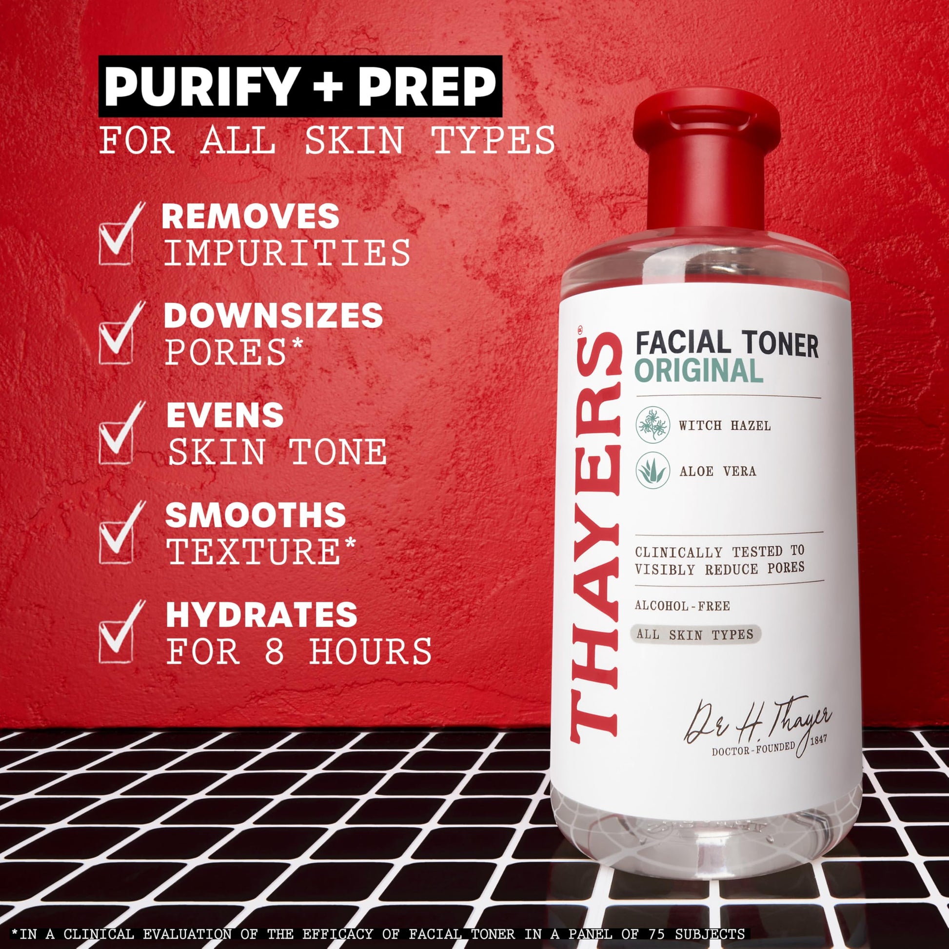 Tomato THAYERS Alcohol-Free, Hydrating Original Witch Hazel Facial Toner with Aloe Vera Formula, Vegan, Dermatologist Tested and Recommended, 12 Oz (Packaging May Vary)