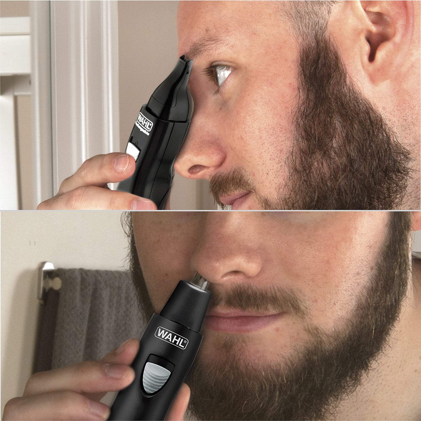 Dark Slate Gray Wahl Groomsman Rechargeable Precision Trimmer for Hygienic Grooming with Rinsable, Interchangeable Heads for Eyebrows, Neckline, Nose, Ears, & Other Detailing - Model 3023284