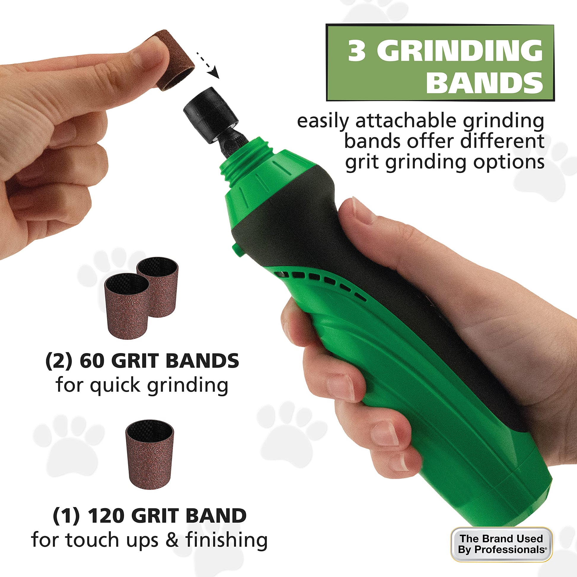 White Smoke Wahl Lithium Ion Rechargeable Dog Nail Grinder with Concave Rounding Tip and Nail Guard for Increased Safety and Precise Nail Grinding, 3 Hour Run Time - 5975