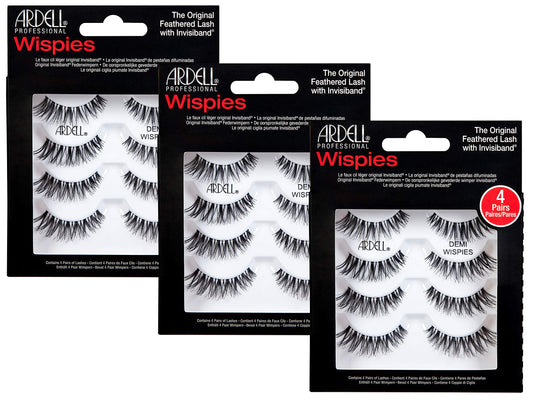 White Smoke ARDELL Professional Natural Multipack - Demi Wispies Black by Ardell, Pack of 3