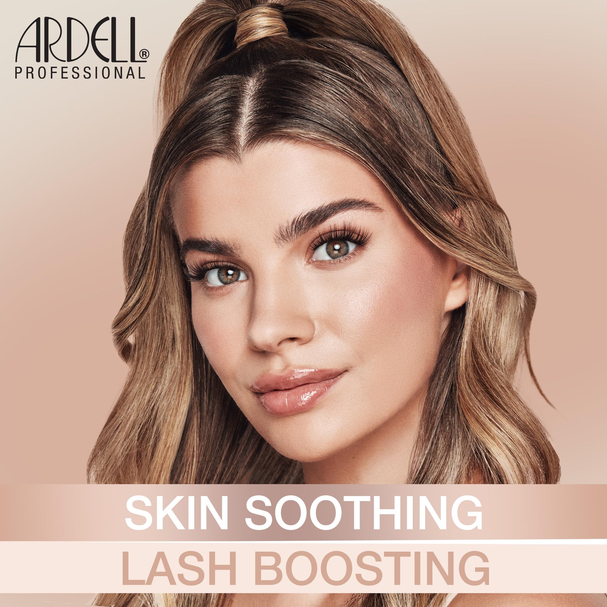 Tan Ardell Nourish Lashes 753 – Wispy Natural False Eyelashes with Peptides & Biotin Infused Band, Lash Glue Included, Fluffy Strip Lashes for Sensitive Eyes