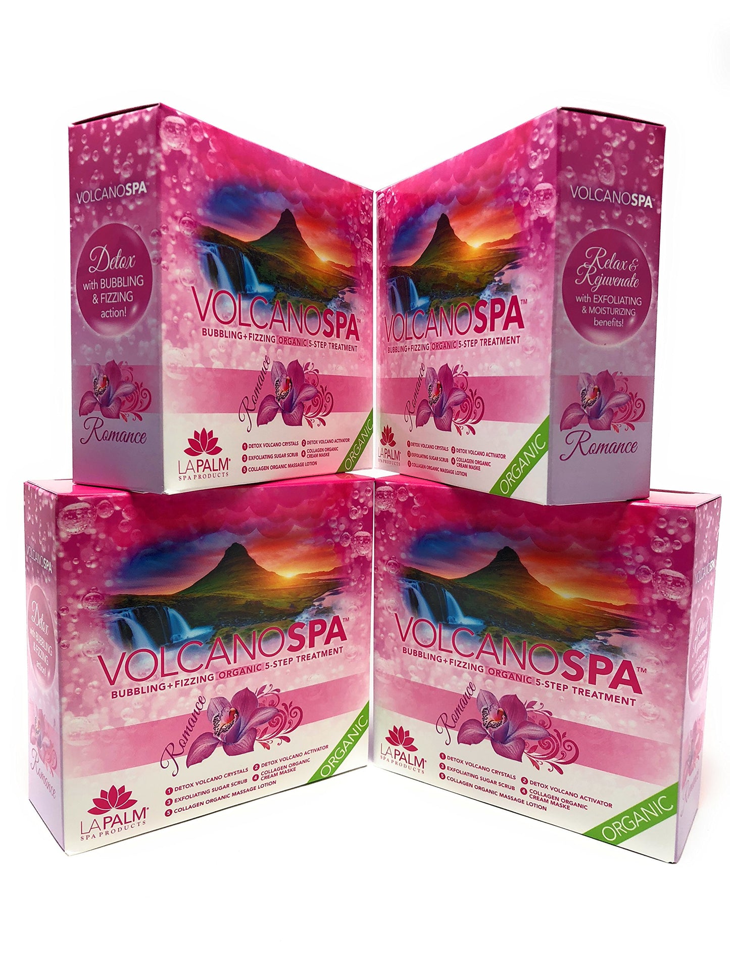 White Smoke La Palm Volcano Spa Bubbling + Fizzing Organic 5-Step Treatment - Romance (4 packs)