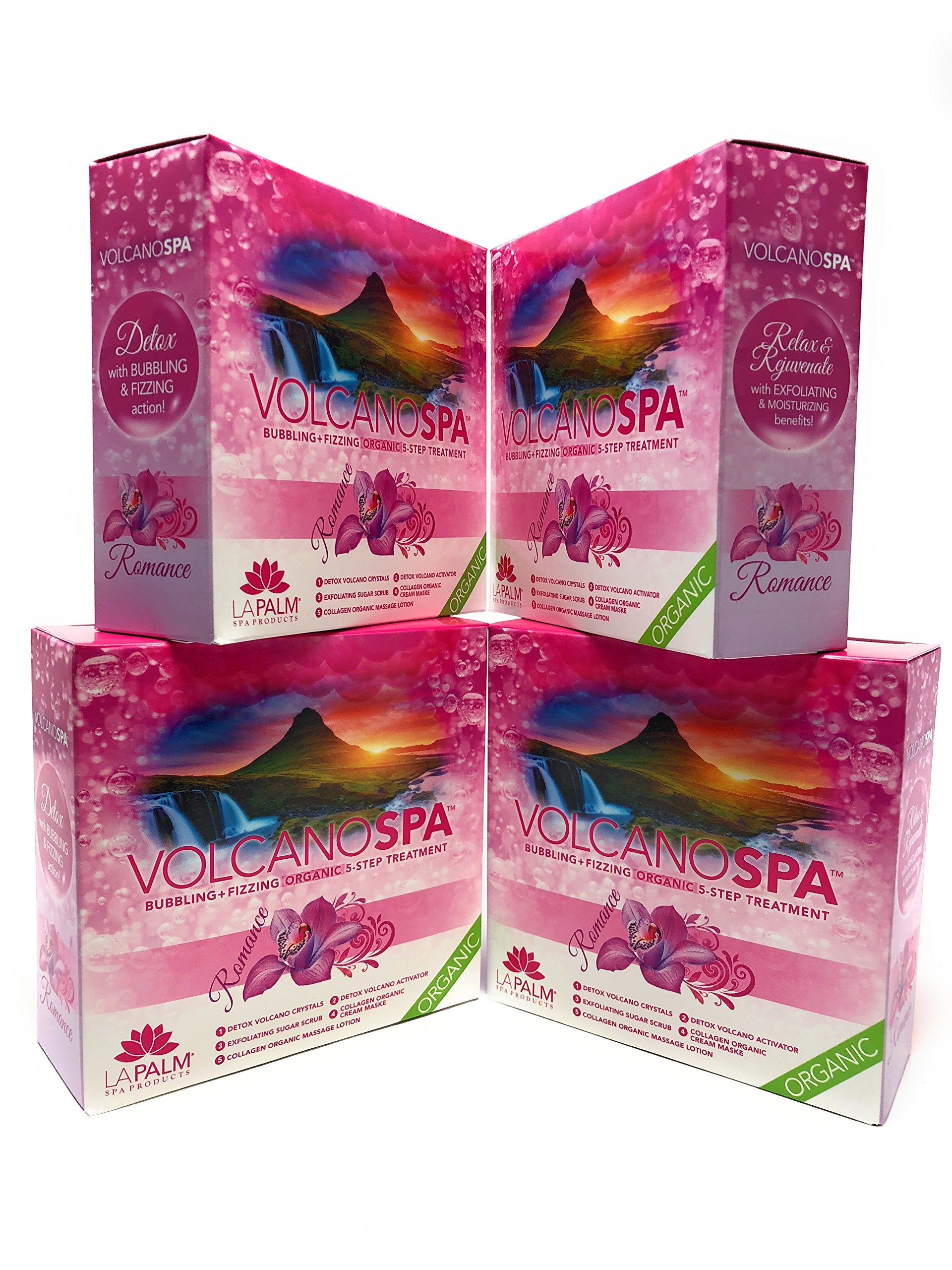 White Smoke La Palm Volcano Spa Bubbling + Fizzing Organic 5-Step Treatment - Romance (4 packs)