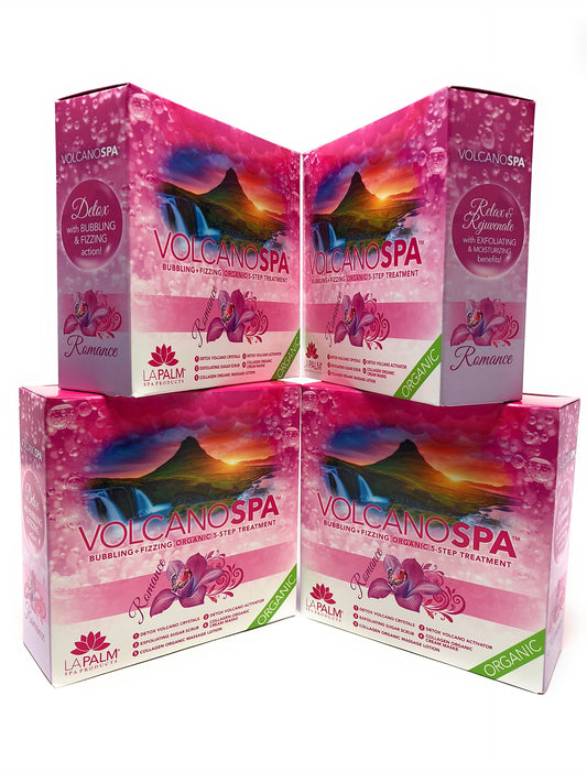 White Smoke La Palm Volcano Spa Bubbling + Fizzing Organic 5-Step Treatment - Romance (4 packs)