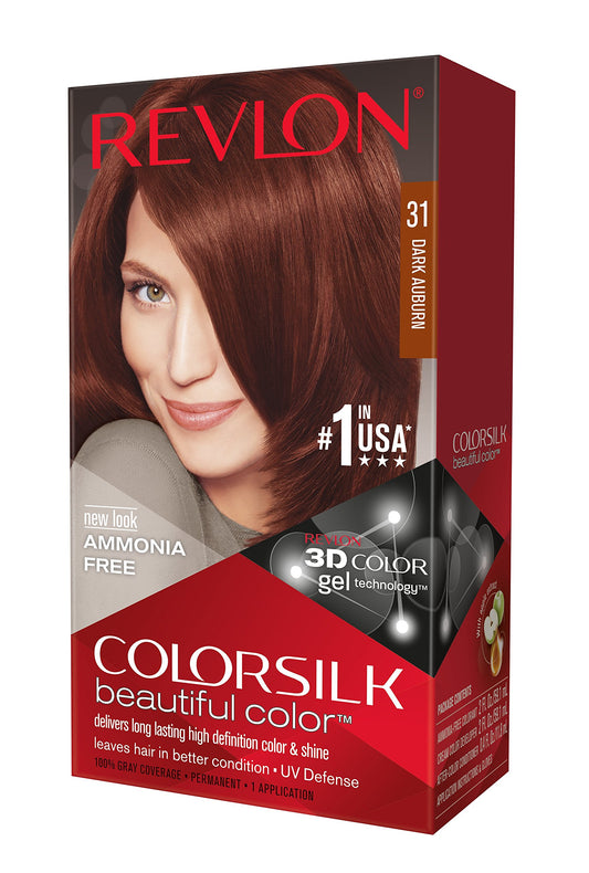 White Smoke Revlon ColorSilk Haircolor, Dark Auburn, 4.40 Total Ounces (Pack of 3)