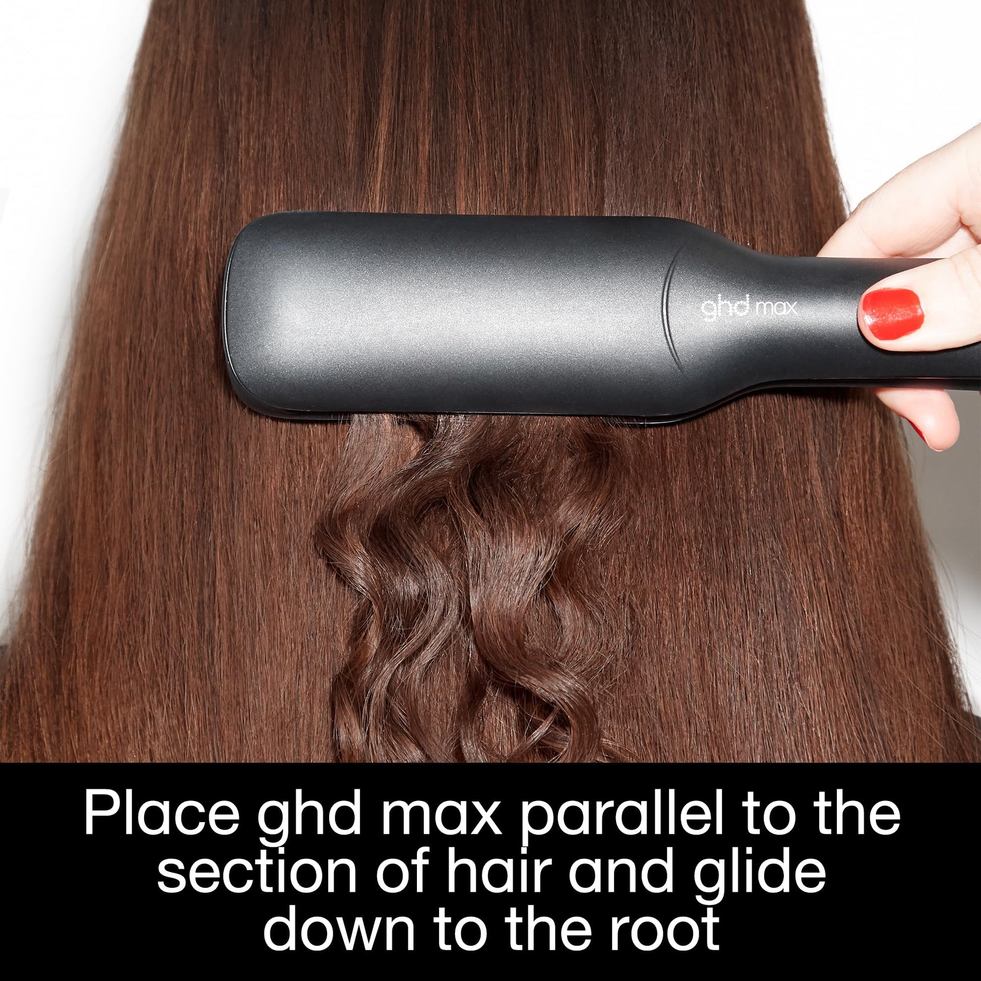 Black ghd Max Styler - 2” Professional Flat Iron Hair Straightener with Dual-Zone Technology, Wide Ceramic Plates for Long, Thick, or Curly Hair - 365ºF Safe Heat and Auto Sleep Mode - Black